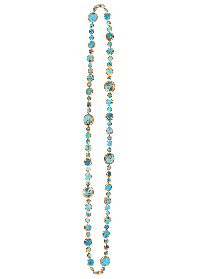 Long Copper Infused Turquoise Necklace