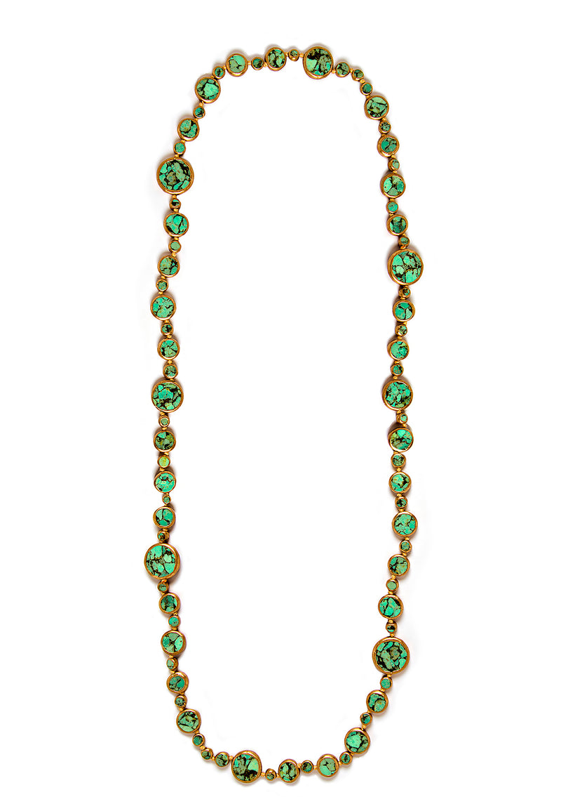 Copper Infused Green Turquoise Necklace