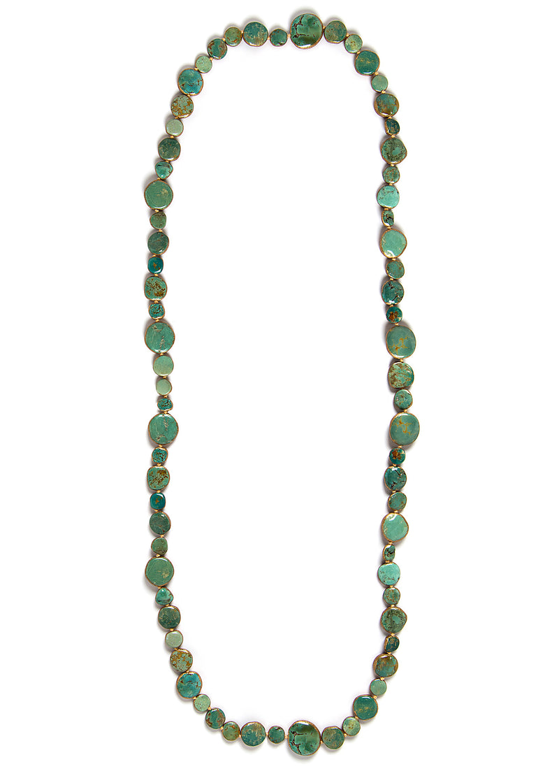 Long Copper Infused Turquoise Necklace