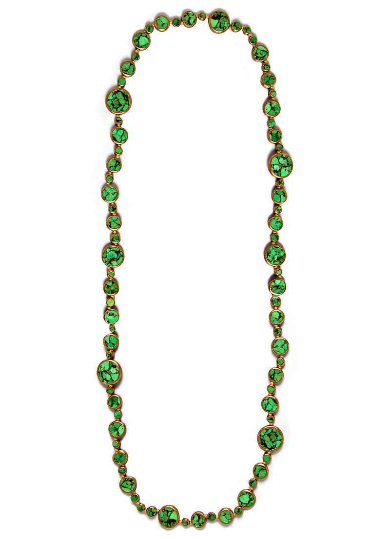 Long Copper Infused Turquoise Necklace