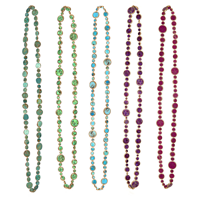 Long Copper Infused Turquoise Necklace