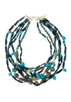Multistrand Freshwater Pearl and Turquoise Necklace