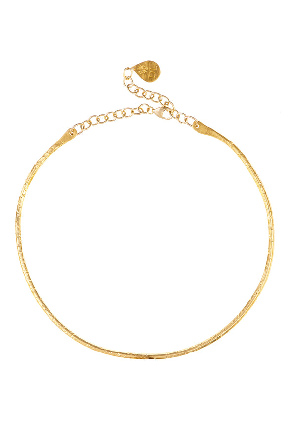 Thin Hammered Bar Collar Necklace