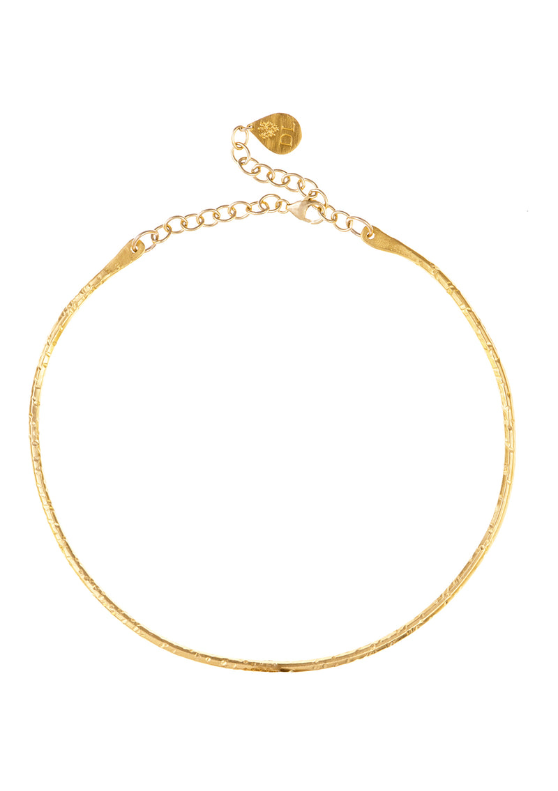 Thin Hammered Bar Collar Necklace