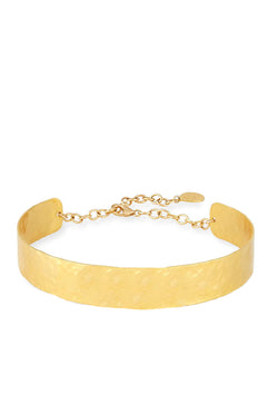 Hammered Gold Bar Choker Necklace