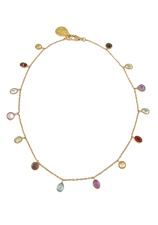 Multicolor CZ Bezel Chain