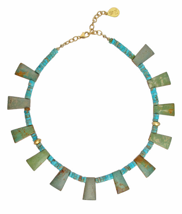 Natural Turquoise Slab Necklace