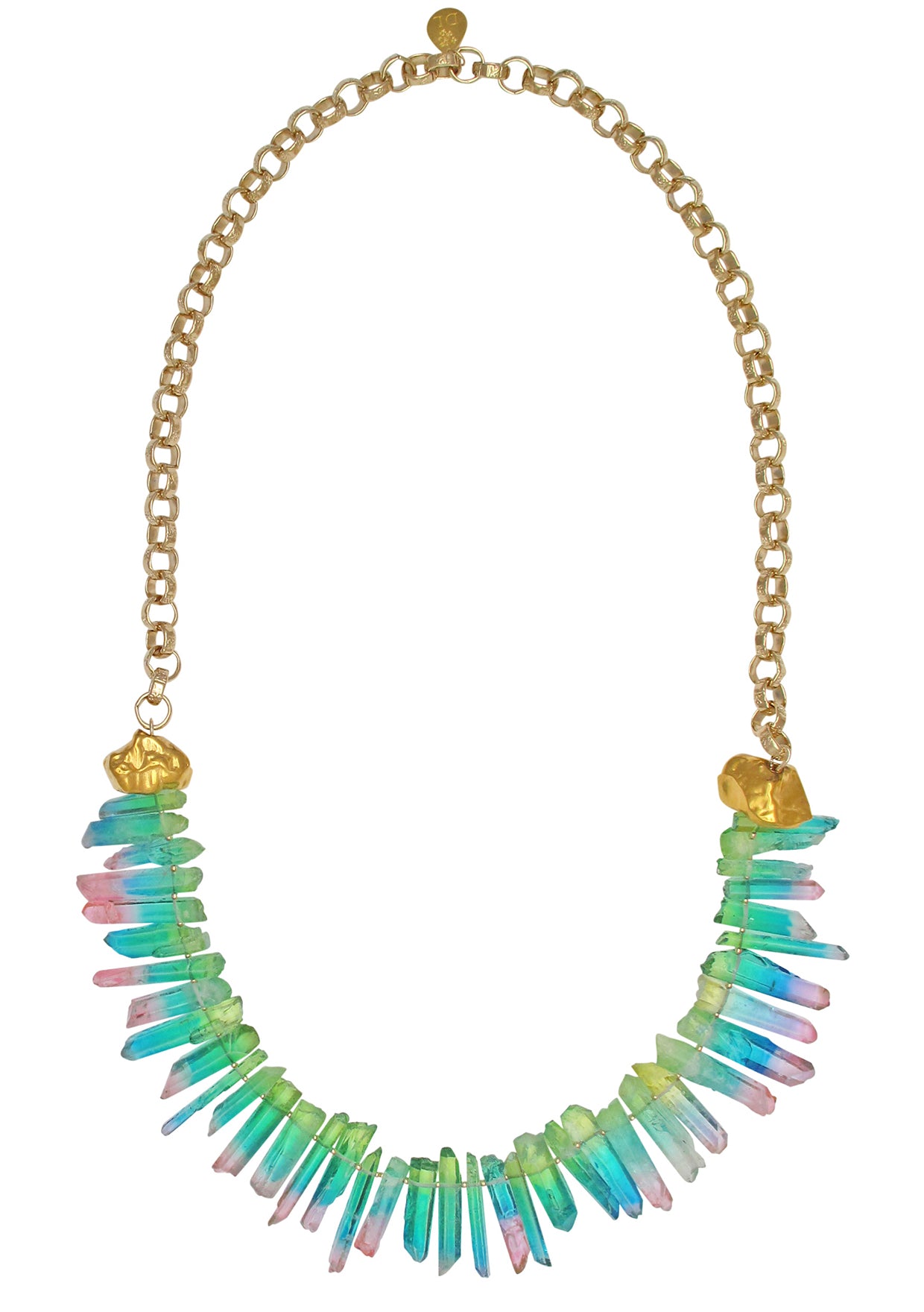 Rainbow Quartz Spike Necklace | Devon Leigh Jewelry