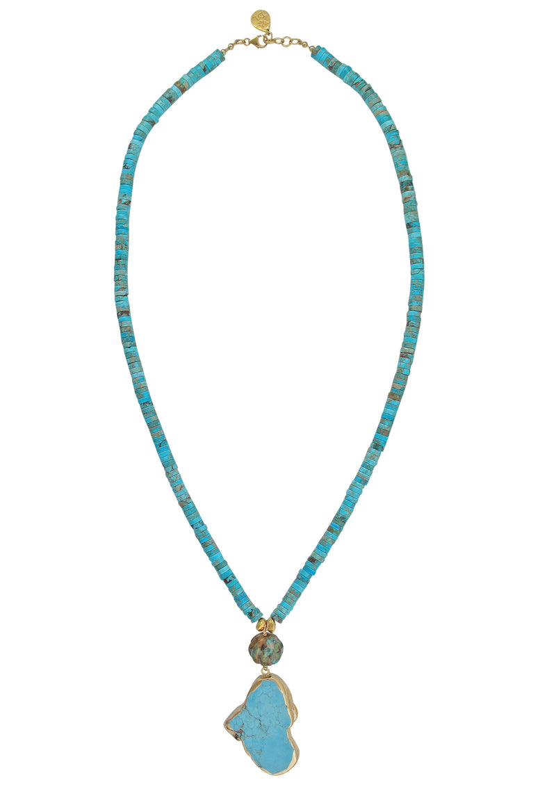 Imperial Jasper Turquoise Pendant Necklace