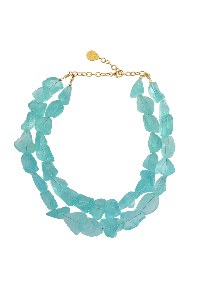 Raw Blue Quartz Double Strand Necklace