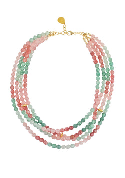 Watermelon Quartz Multi-Strand Necklace