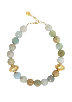 Aquamarine Gold Accent Necklace