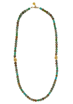 Natural Turquoise Gold Accent Necklace