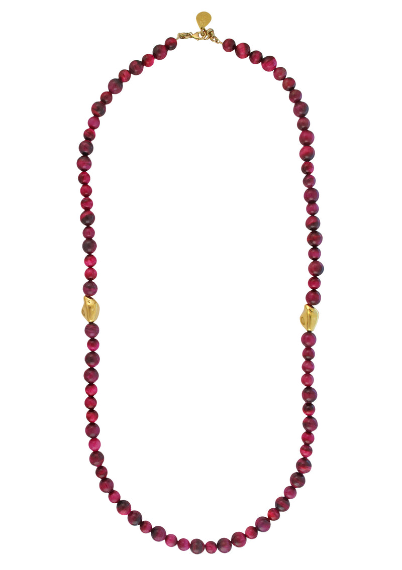 Blue Turquoise Red Coral Gold Accent Necklace