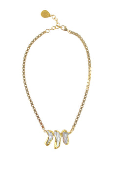 Triple Pearl Gold Pendant Necklace