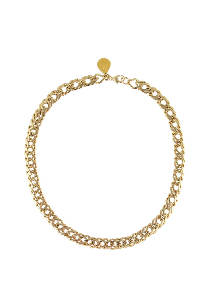 Gold Textured Chain Necklace
