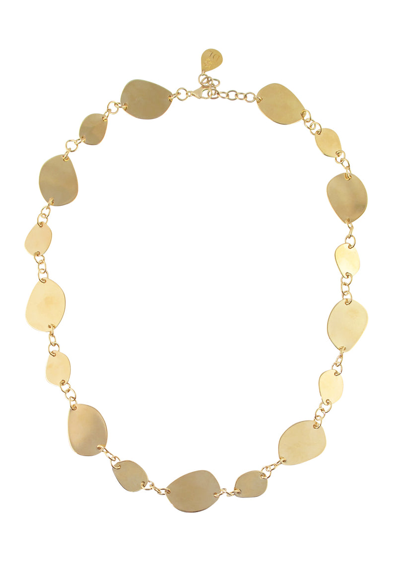 Flat Gold Leaf Chain Necklace