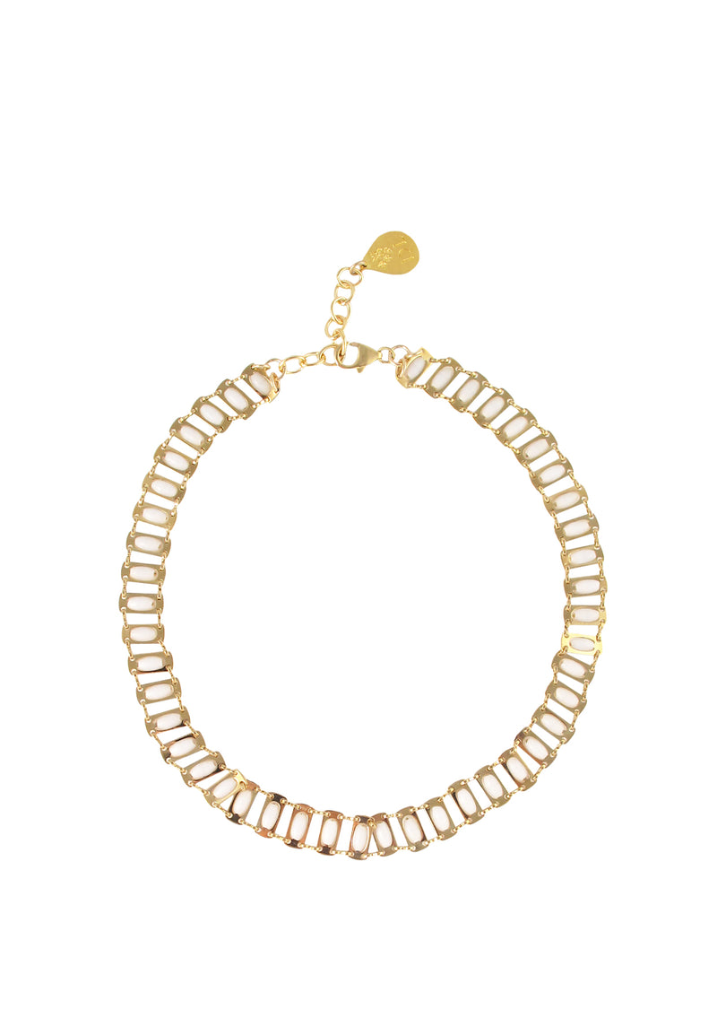 Gold and White Chain Necklace
