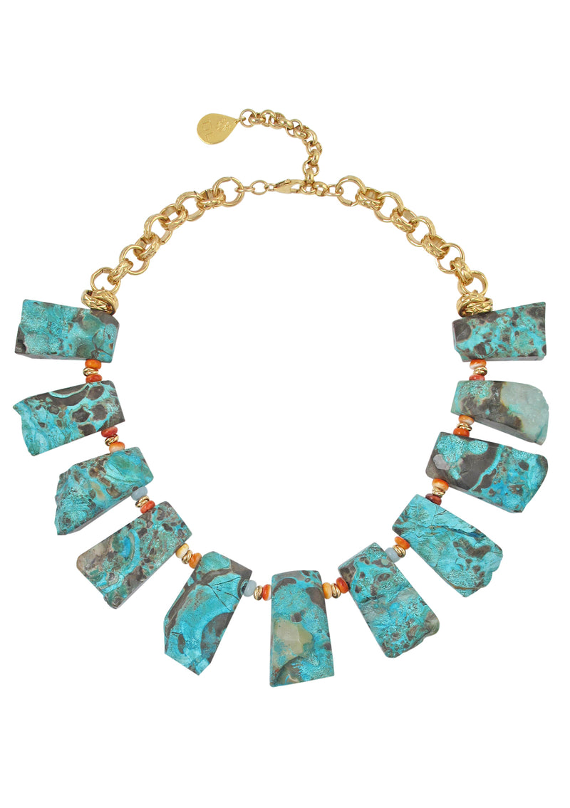 Chrysocolla Gold Necklace