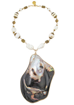 One of a Kind Oversized Oyster Shell Pendant Necklace