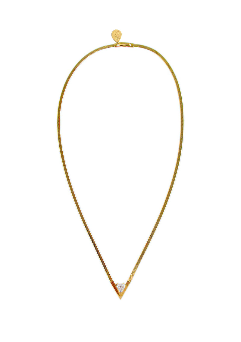 Diamond Illusion Gold Mesh Necklace