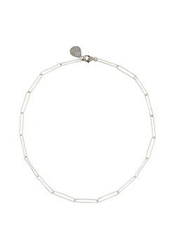 Textured Silver Link Chain Necklace