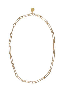 Gold Textured Chain Necklace