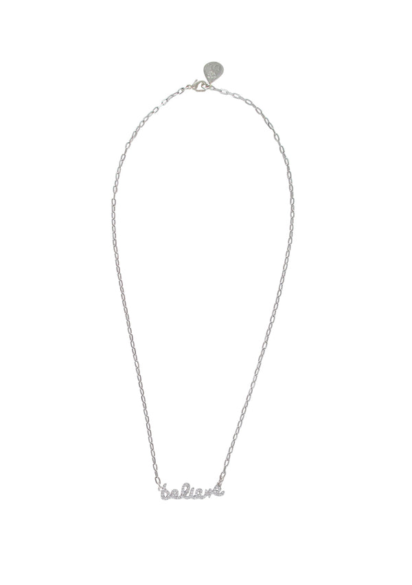 Silver Toned Crystal Pendant Necklace