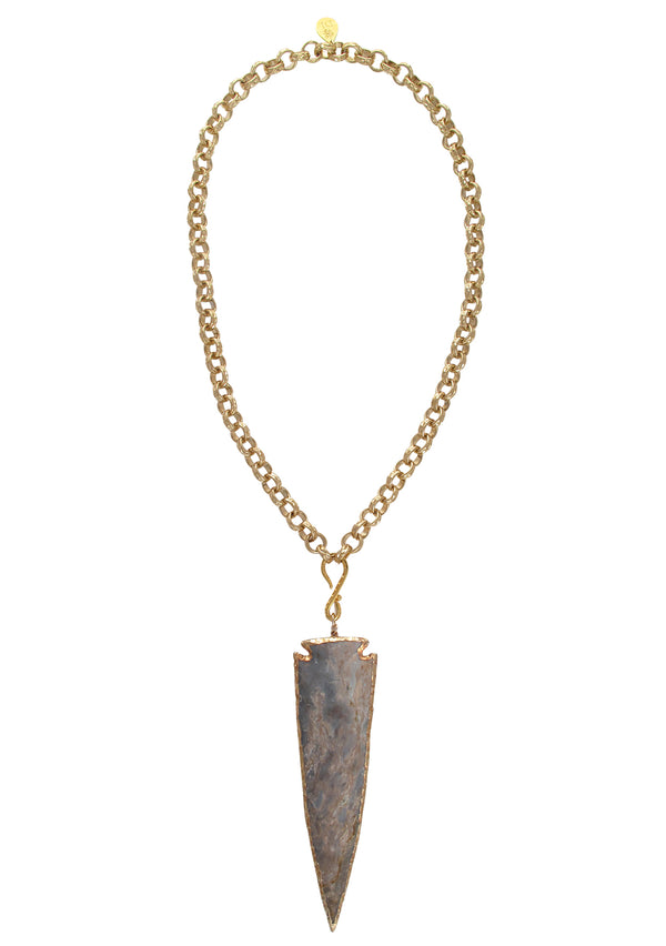 One of a Kind Jasper Arrowhead Pendant Necklace