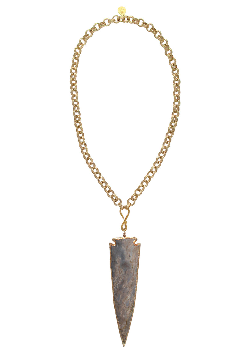 One of a Kind Jasper Arrowhead Pendant Necklace