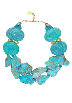 Resin Imperial Jasper Gold Accent Necklace
