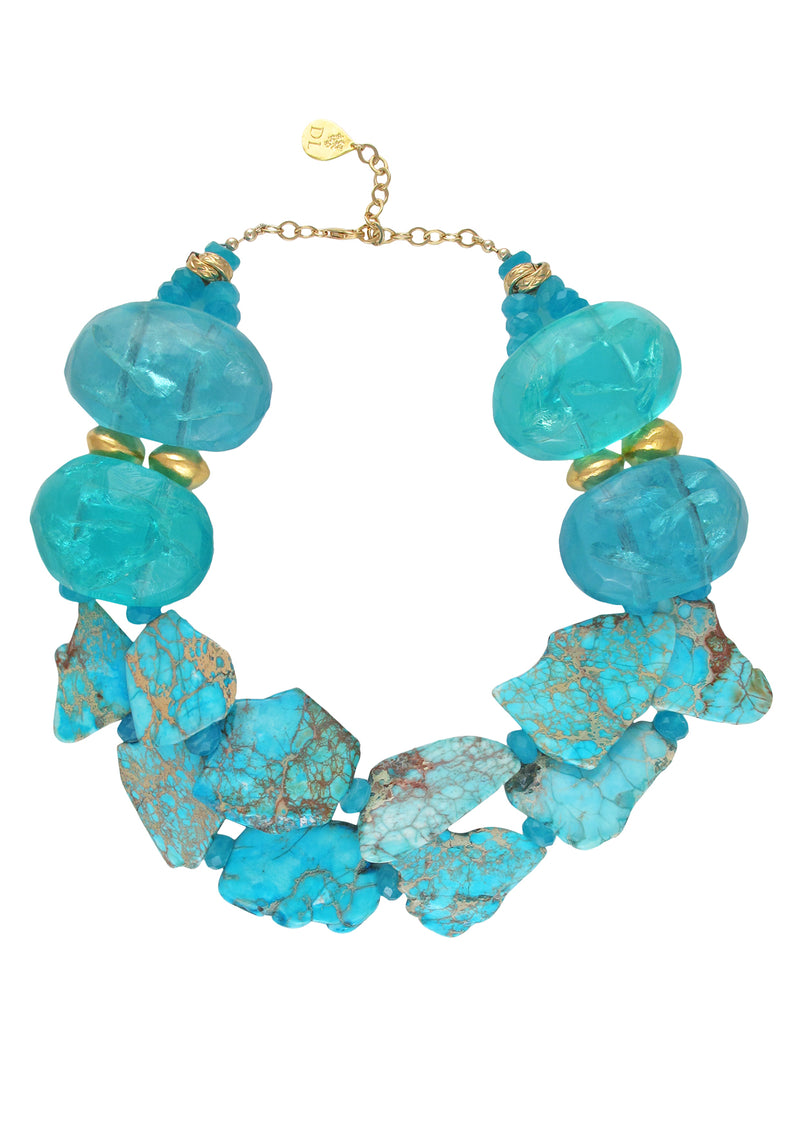 Resin Imperial Jasper Gold Accent Necklace