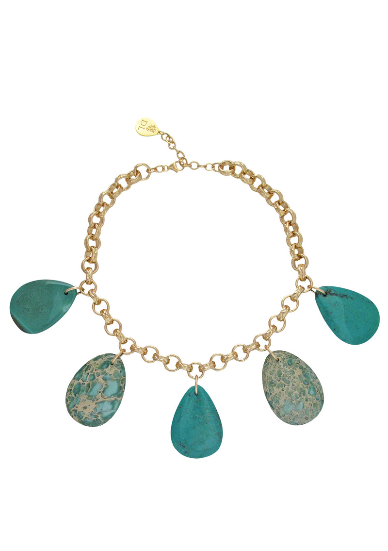 Chrysocolla Ocean Jasper Pendant Necklace