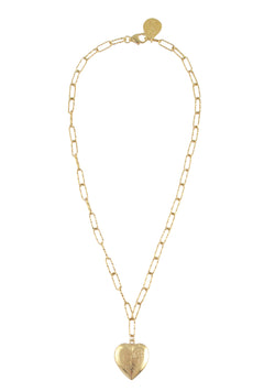 Gold Heart Locket Necklace