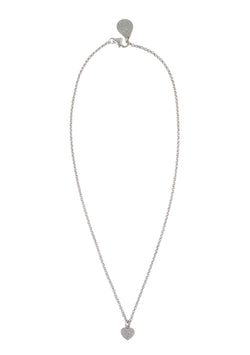 Crystal Rhodium Heart Pendant Necklace