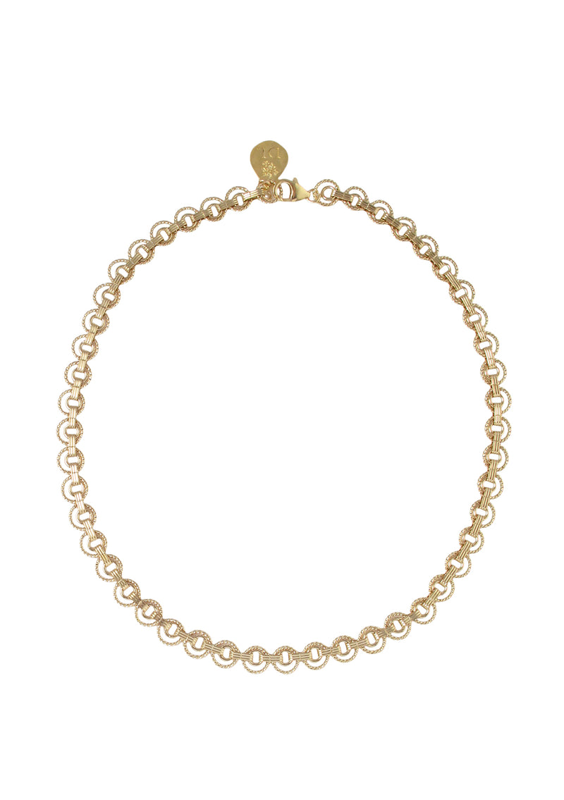 Gold Textured Chain Necklace