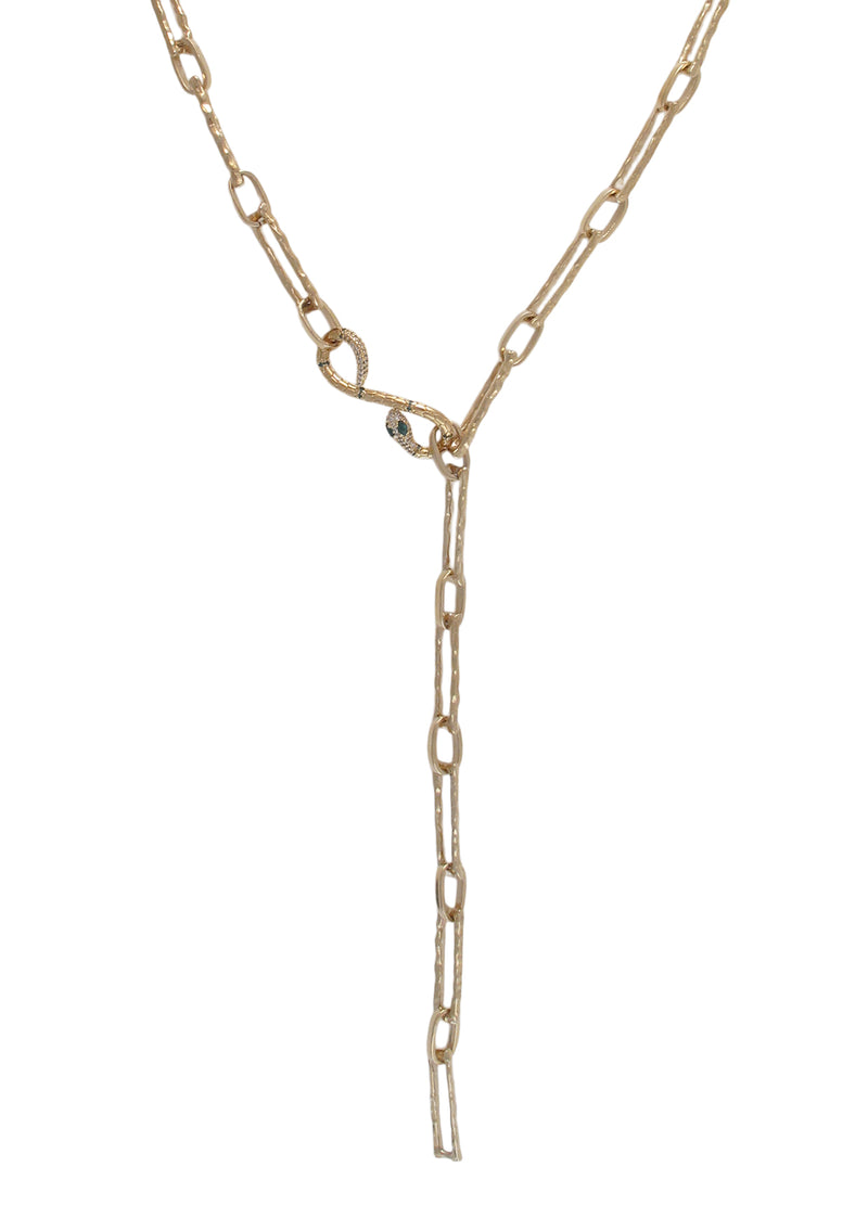 Diamond Illusion Snake Gold Necklace