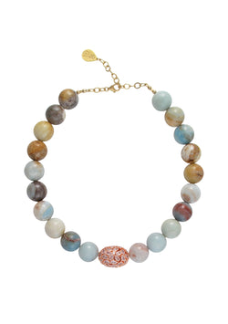 Amazonite Rose Gold Diamond Illusion Necklace