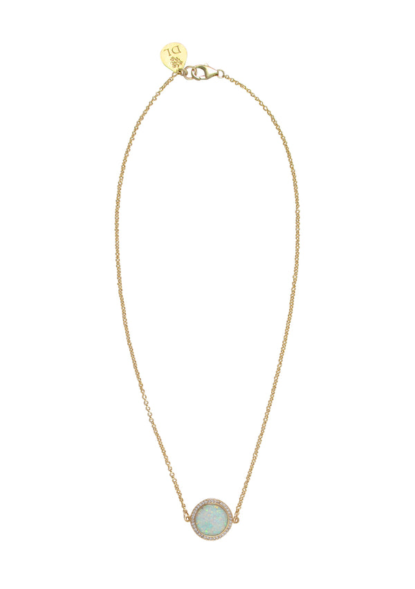 Moonstone Opal Bezel Necklace