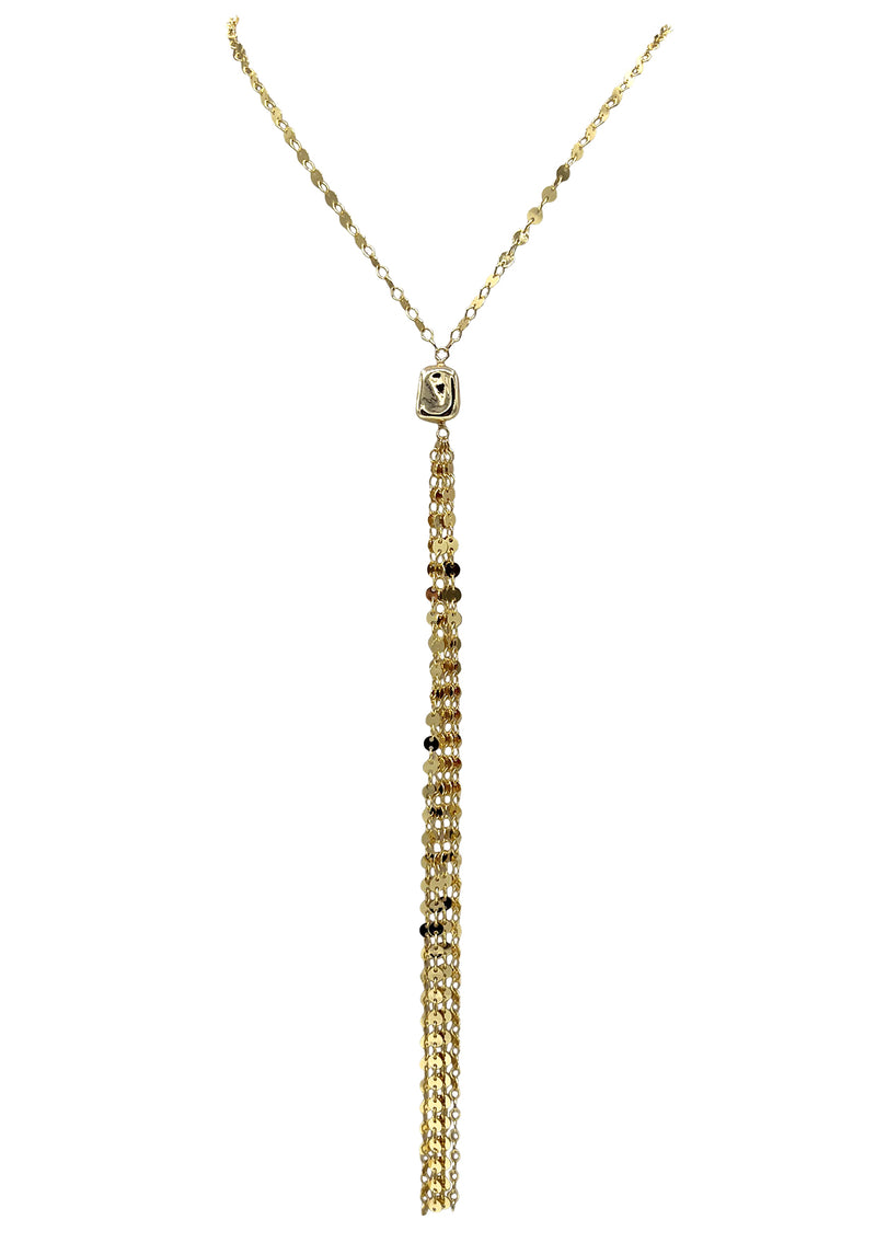Gold Plated Chain Tassel Necklace