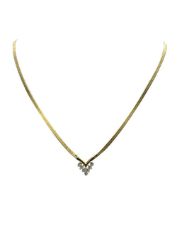 Diamond Illusion Gold Mesh Chain Necklace