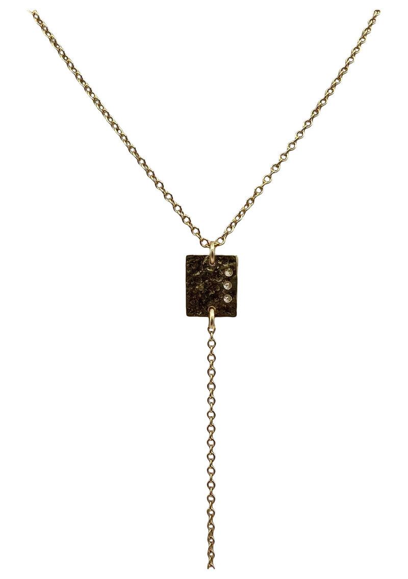 Diamond Illusion Gold Plate Long Drop Chain Necklace