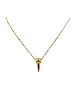 Short Gold Spike Pendant Necklace