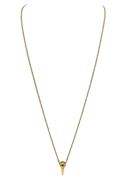 Long Gold Spike Pendant Necklace