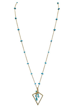 Turquoise Gold Pendant Necklace