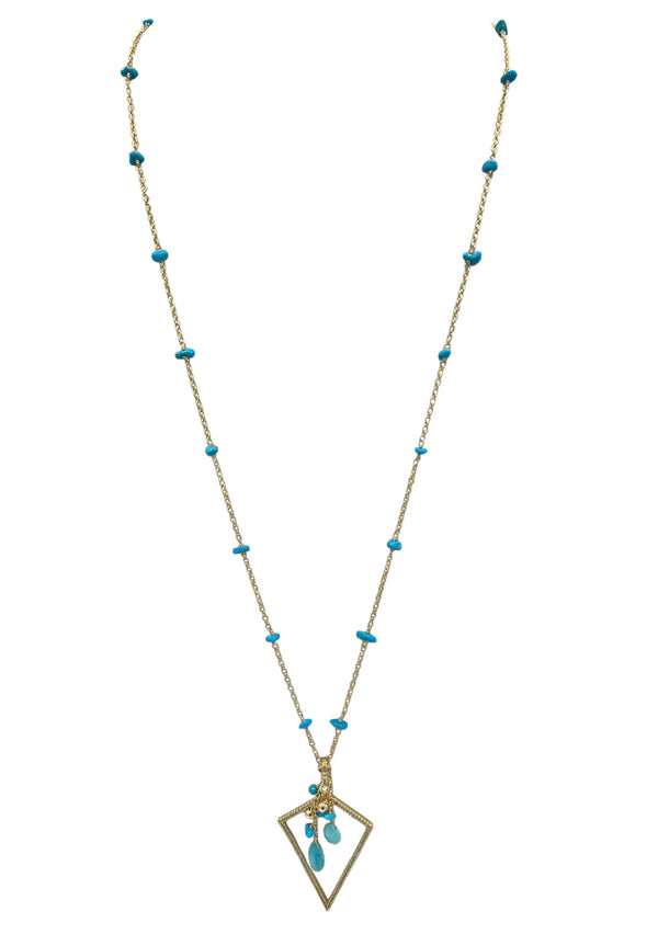 Turquoise Gold Pendant Necklace