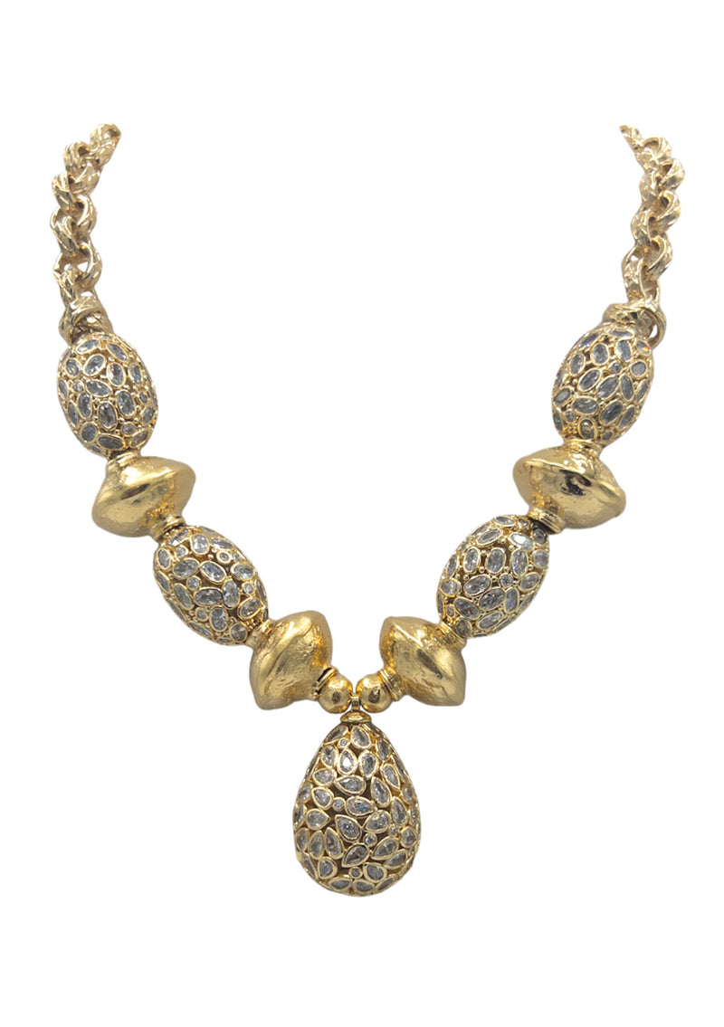 Diamond Illusion Gold Accent Necklace