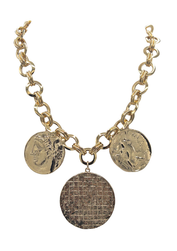 Gold Coin Medallion Necklace