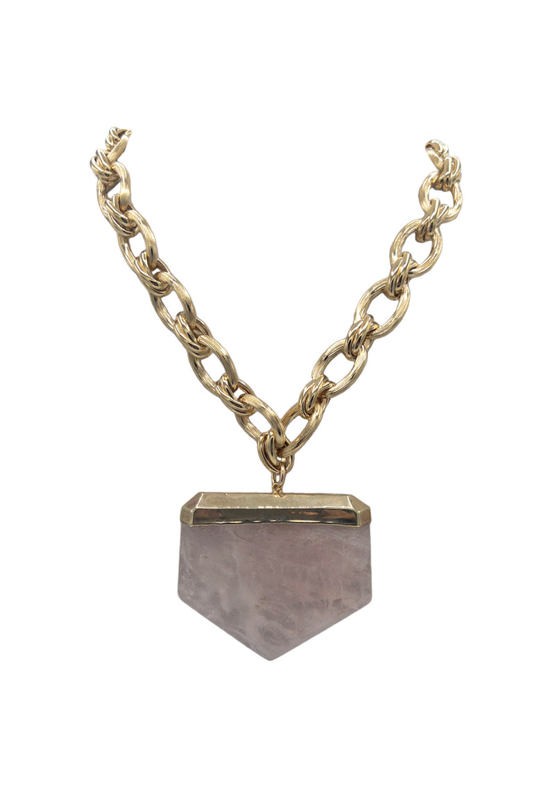 Rose Gold in Gold Foil Pendant Necklace
