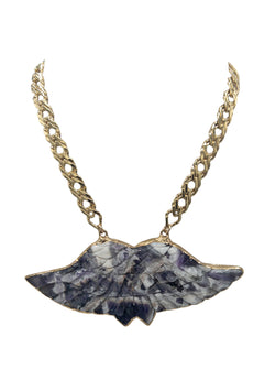 Angel Wings in Gold Foil Pendant Necklace